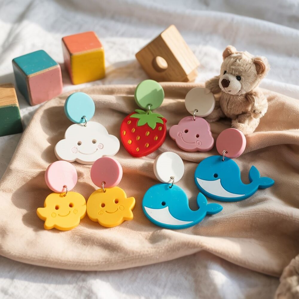 Kolorowe kolczyki dla dzieci