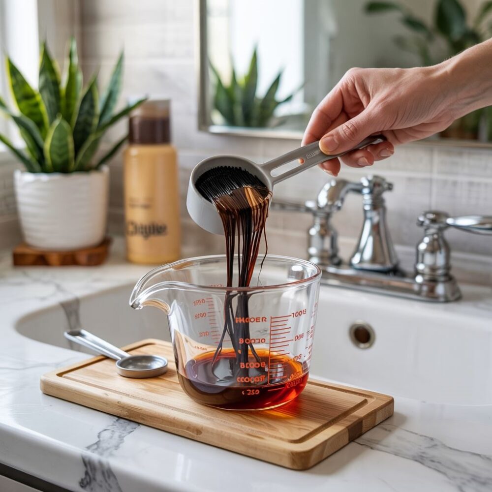 Odmierzanie farby do włosów