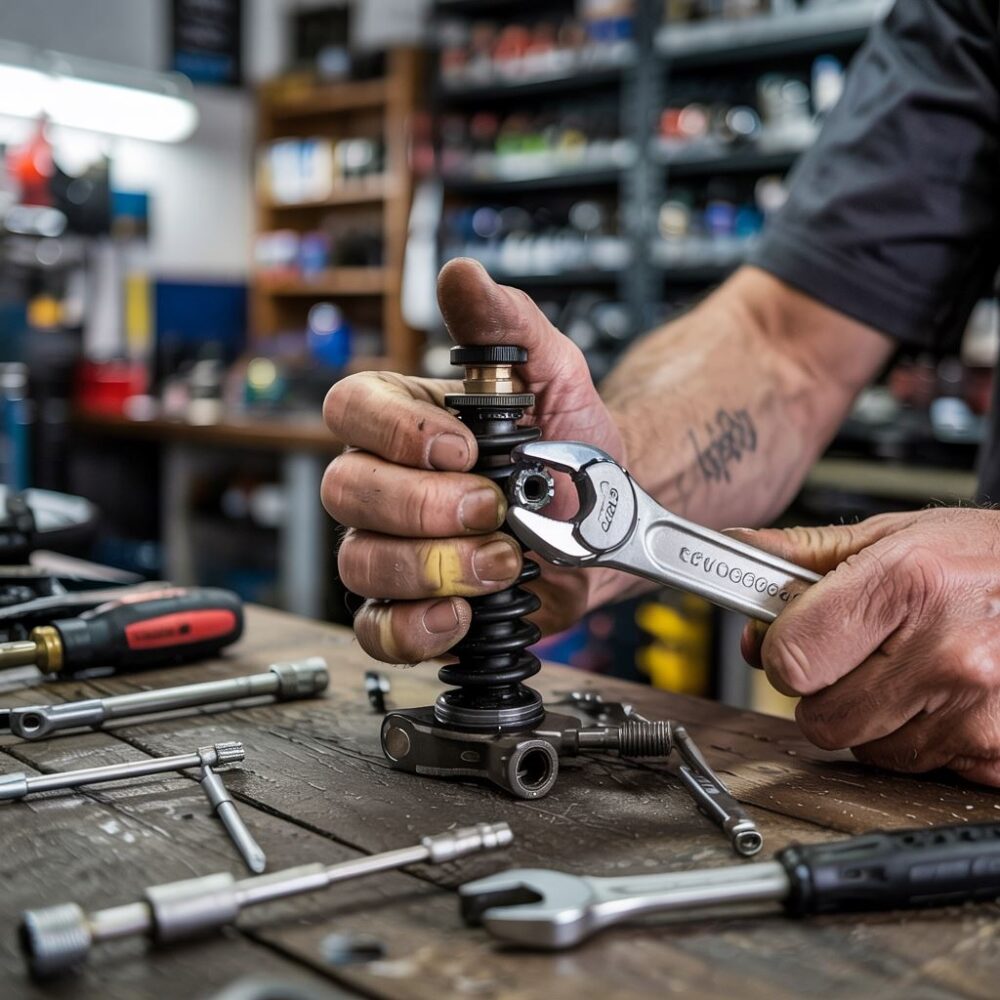 amortyzator roweru w naprawie