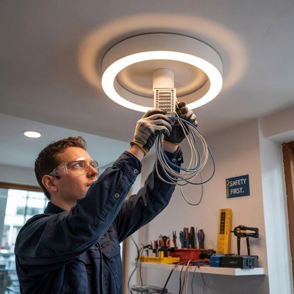 bezpieczne instalowanie lampy