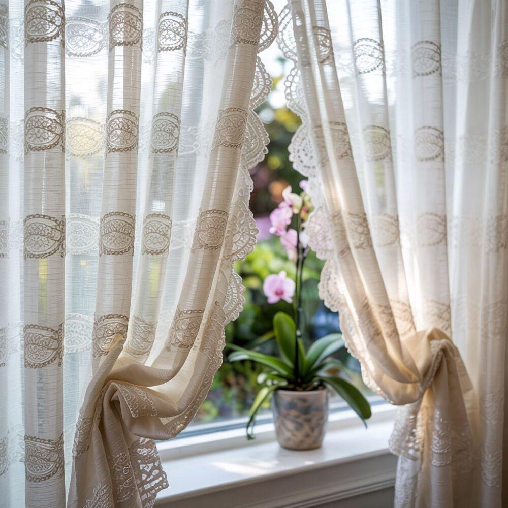 czyste firany przy oknie