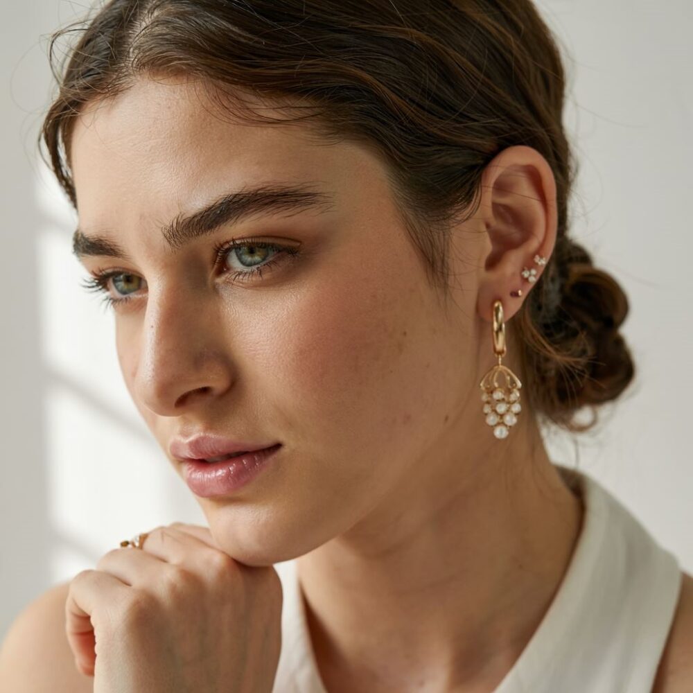 długie kolczyki wyszczuplające twarz