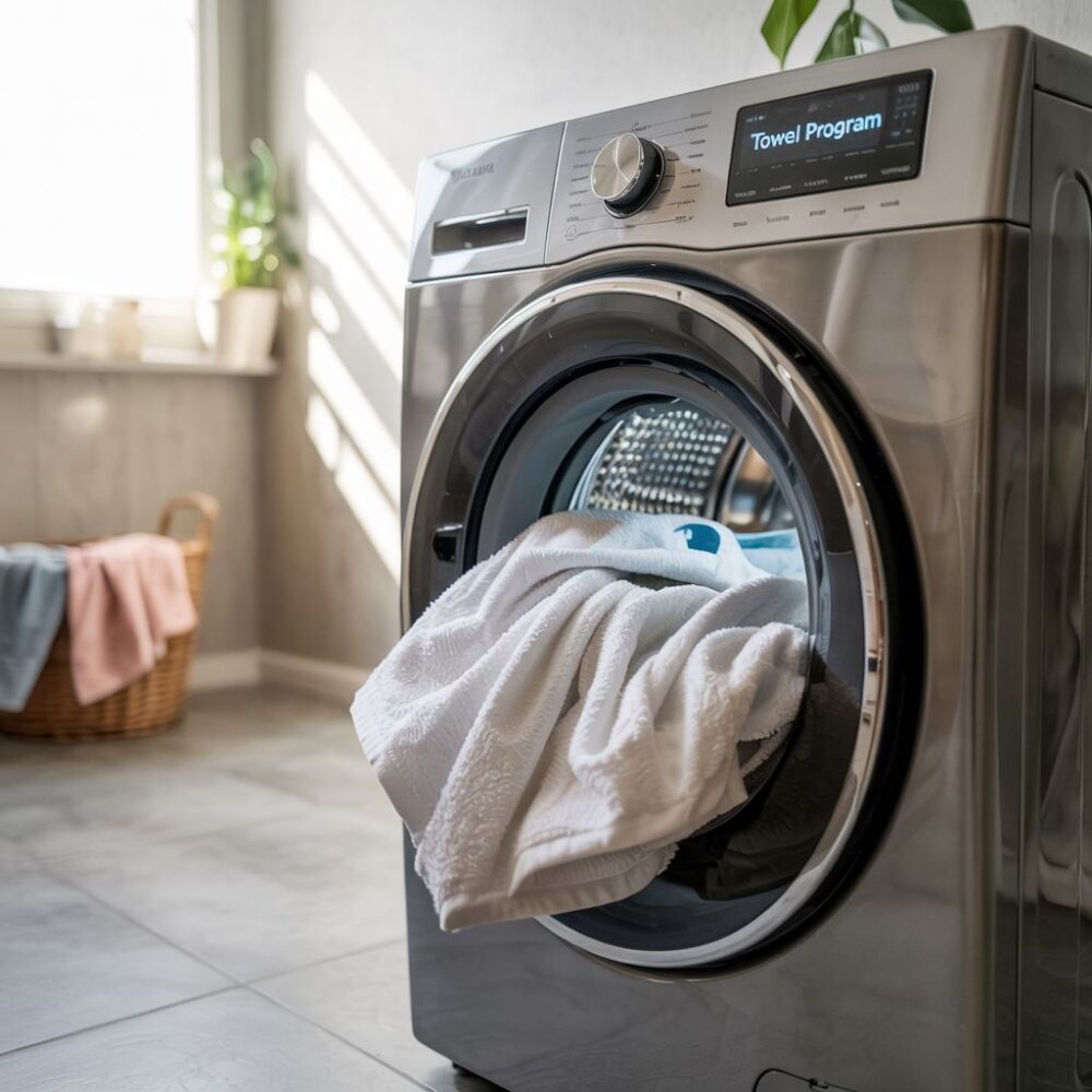 kolorowe ręczniki w pralce