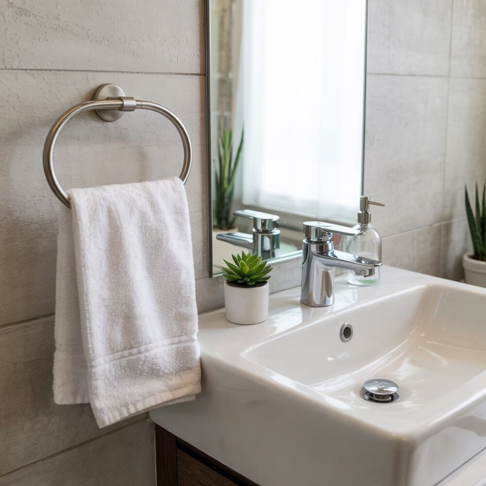 łazienka z ręcznikiem