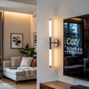 nowoczesny salon z kinkietami