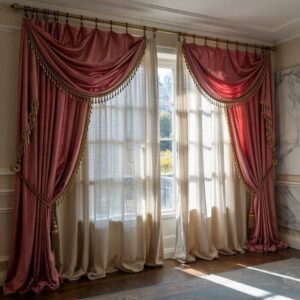 podwójne firanki na karniszu