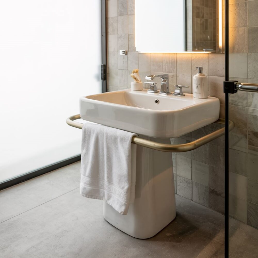 porządek wokół umywalki