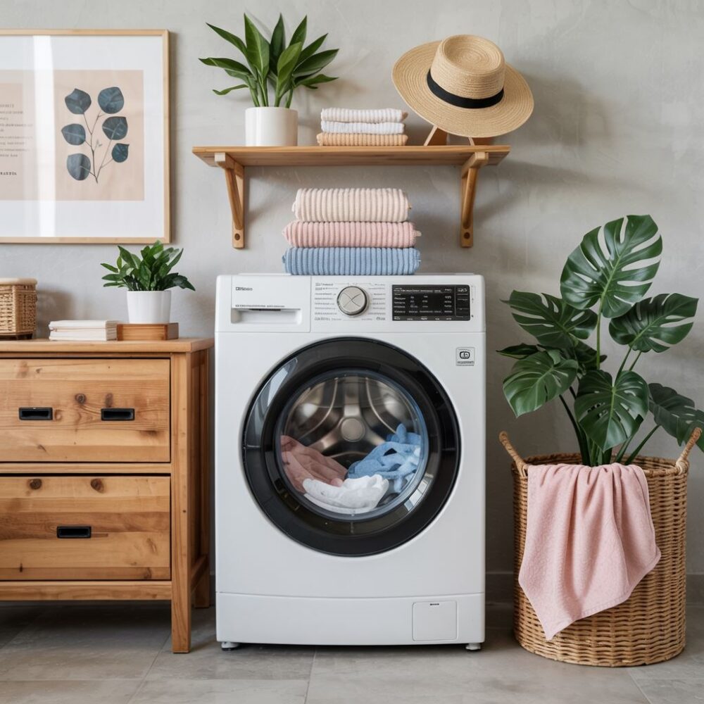 pralka z ręcznikami