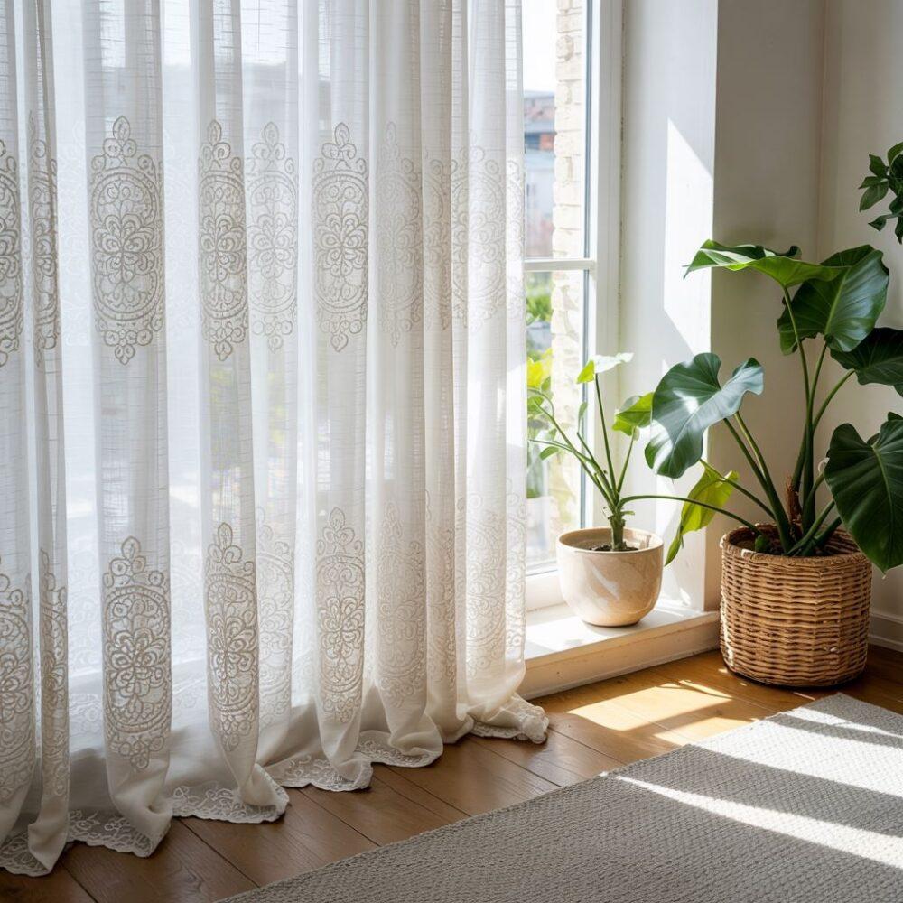 wybielone firany woalowe